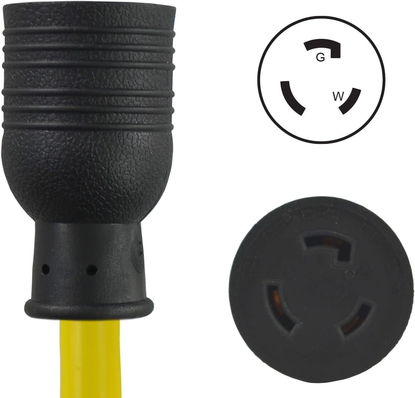 1-Foot Listed Generator Adapter – NEMA 5-15P to L5-20R, 1875 Watts