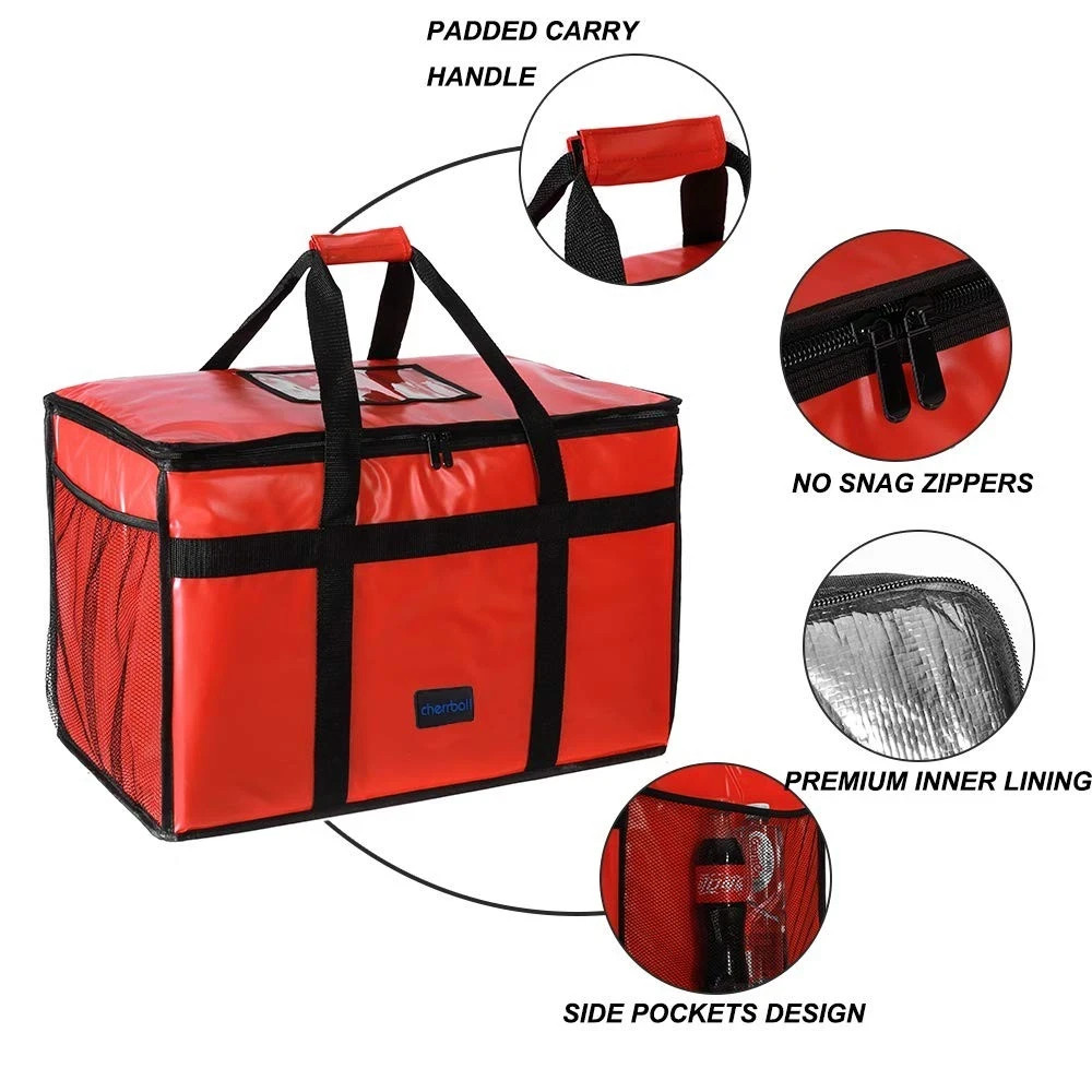 Insulated Food Delivery Bag 23″x14″x15″ – Large Catering Thermal Carrier