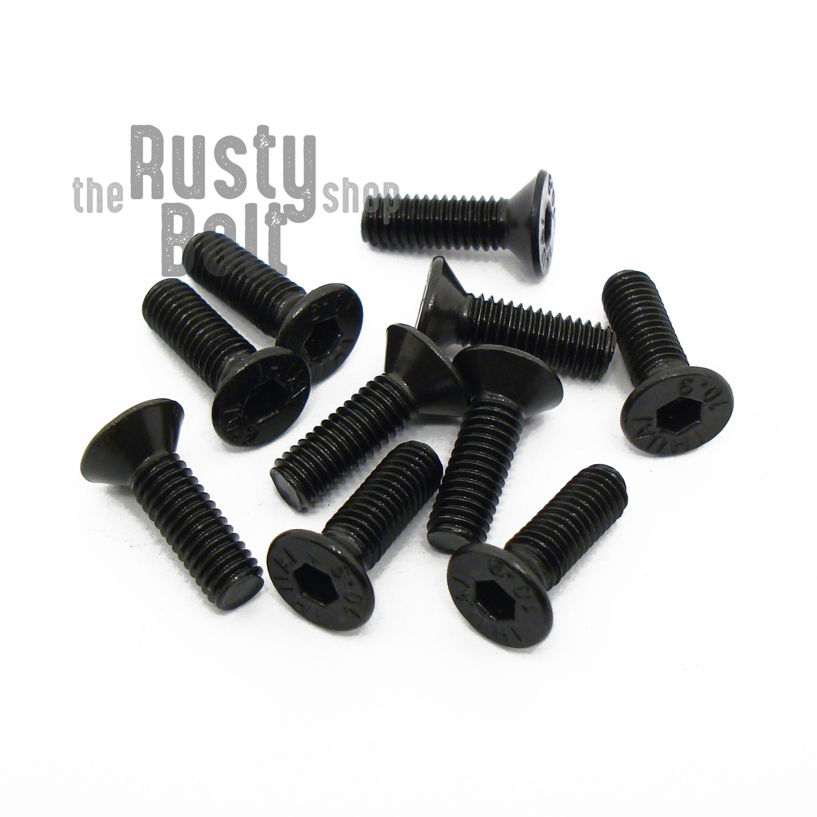 M3 x 10mm, Socket Flat Head Screws, 12.9 Steel, Black Oxide, Countersunk