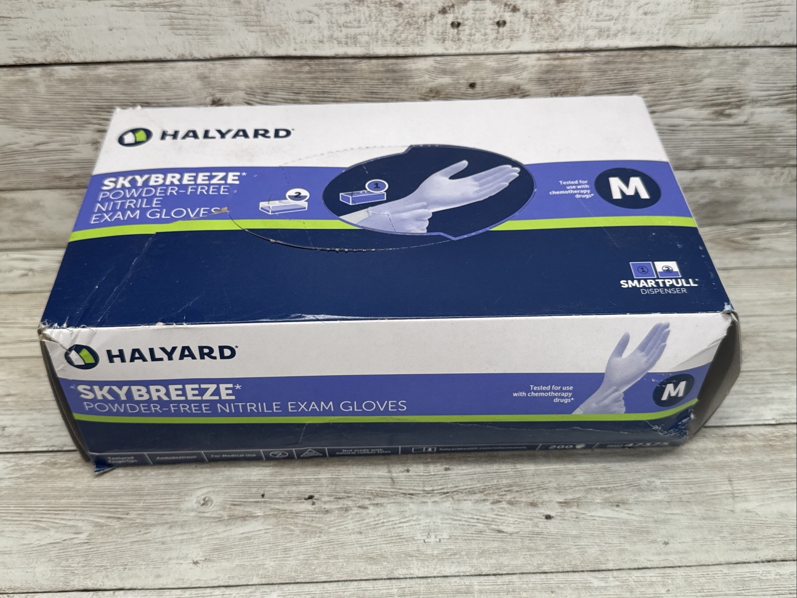 Halyard SKYBREEZE Nitrile Exam Gloves *3 DENTED BOXES* Size: MEDIUM Exp: 12/26+