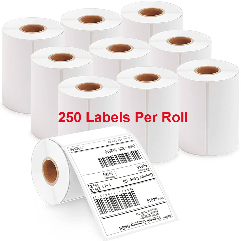 4″ x 6″ Direct Thermal Shipping Labels 250 per roll for Zebra & Rollo Printers