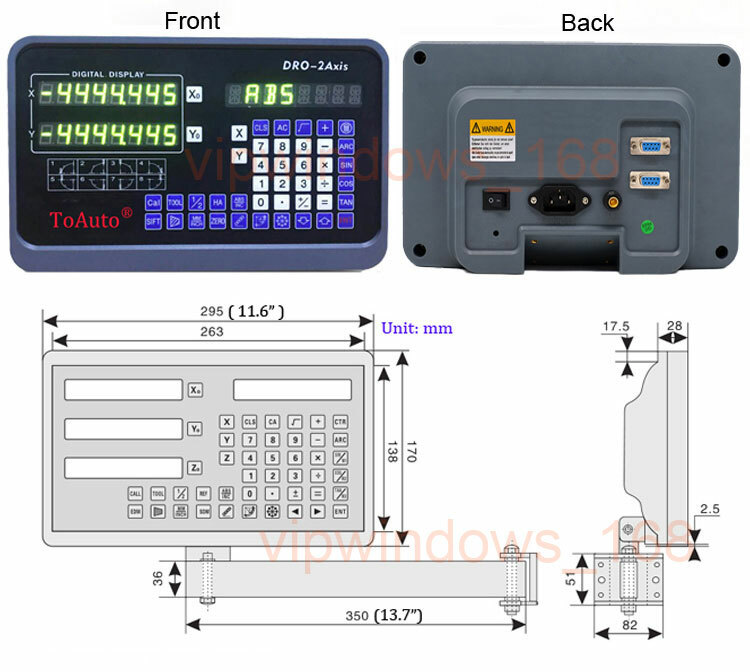 ToAuto Digital Readout DRO Display 5µm Linear Scale Glass Sensor Lathe Mill EDM
