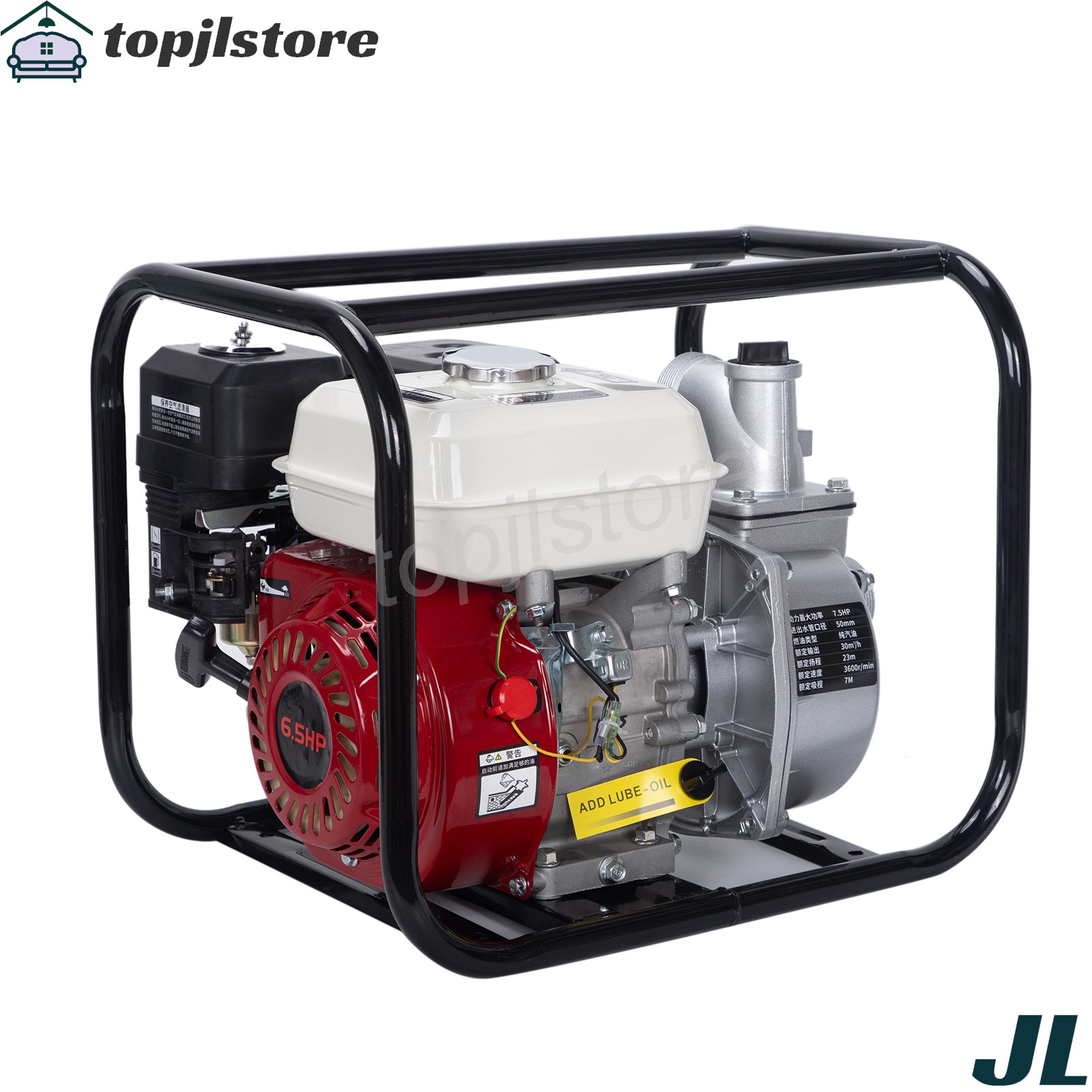 6.5 HP 4-Stroke Gas-Powered Water Transfer Pump 2″ 212CC 158GPM Semi-Trash Pump