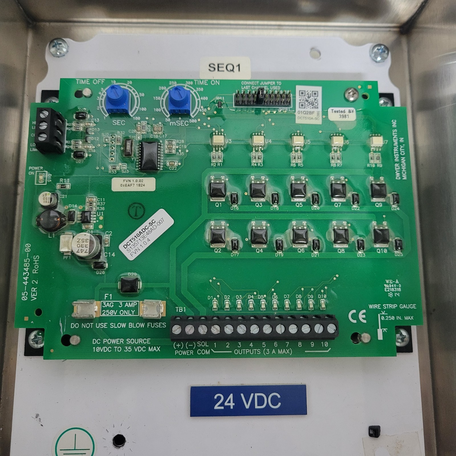 Dwyer DCT510ADC-SC Timer Control w/Saginaw SCE-1008CHNFSS Enclosure Assy (R32)