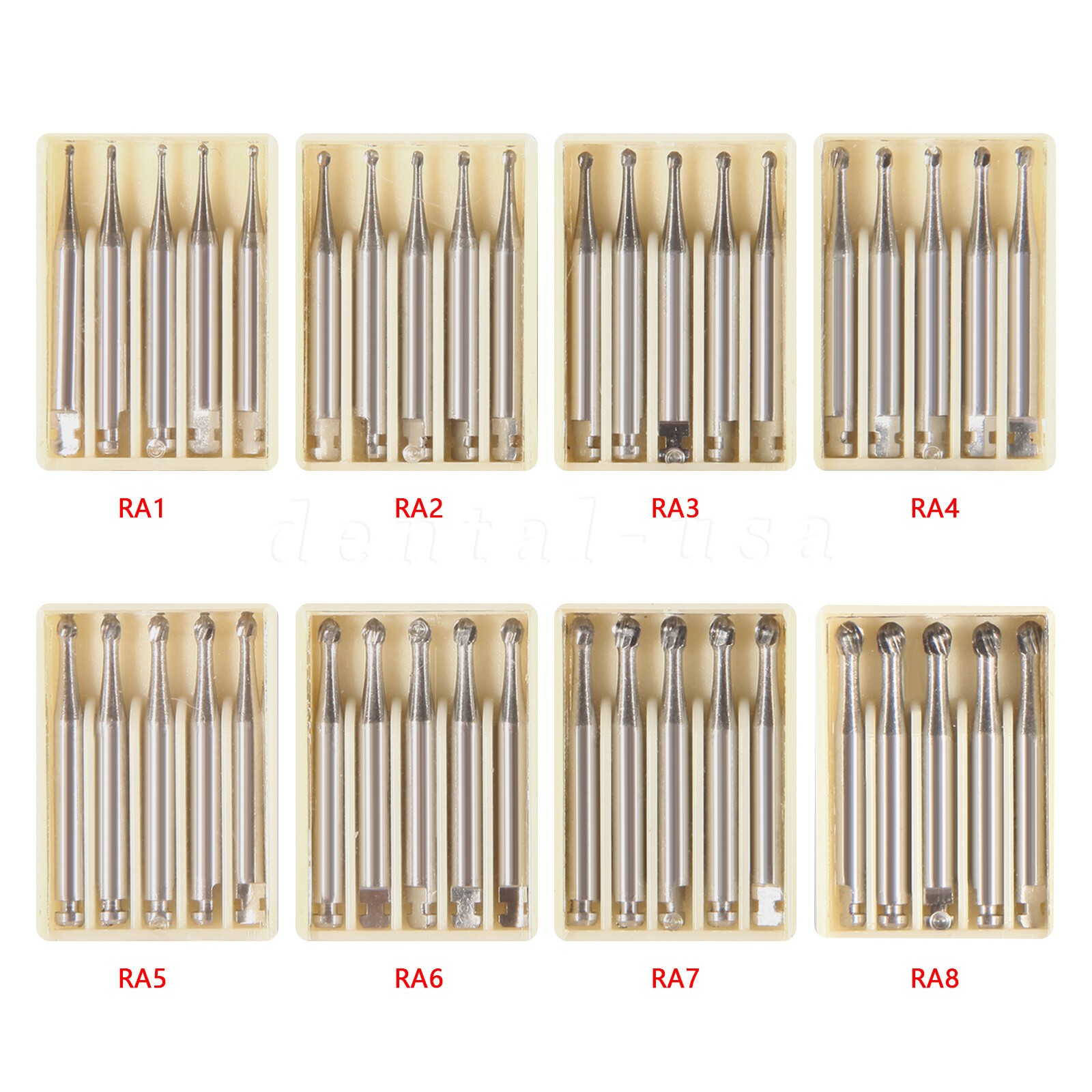 RA #1-8 round carbide bur for slow speed latch type Dental #1-8 RA/LA
