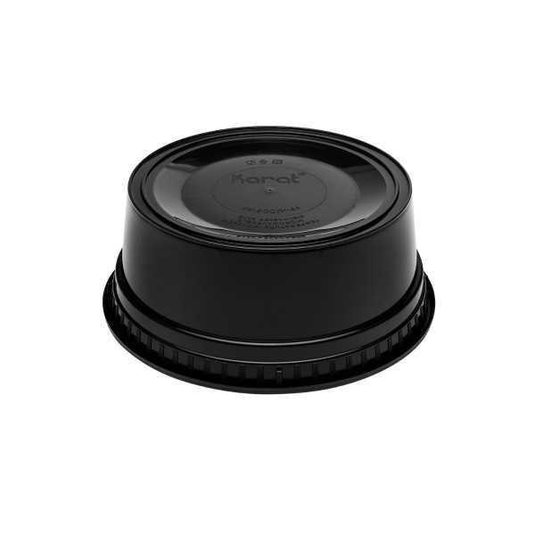 Karat 8 oz Black PP Injection Molded Round Deli Containers with Lids – 240 Sets