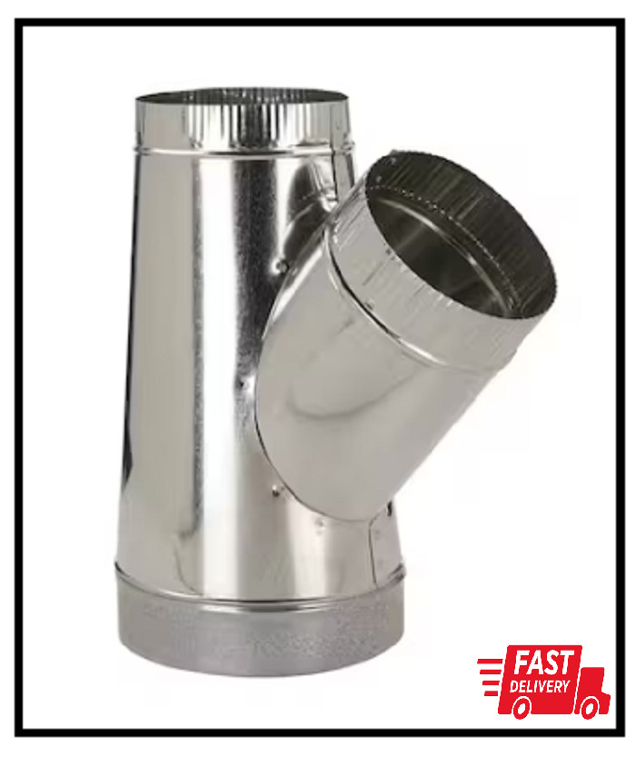 Master Flow 8in. to 6×6 Inch Wye Galvanized Steel 2 Round Air Ducts Transition