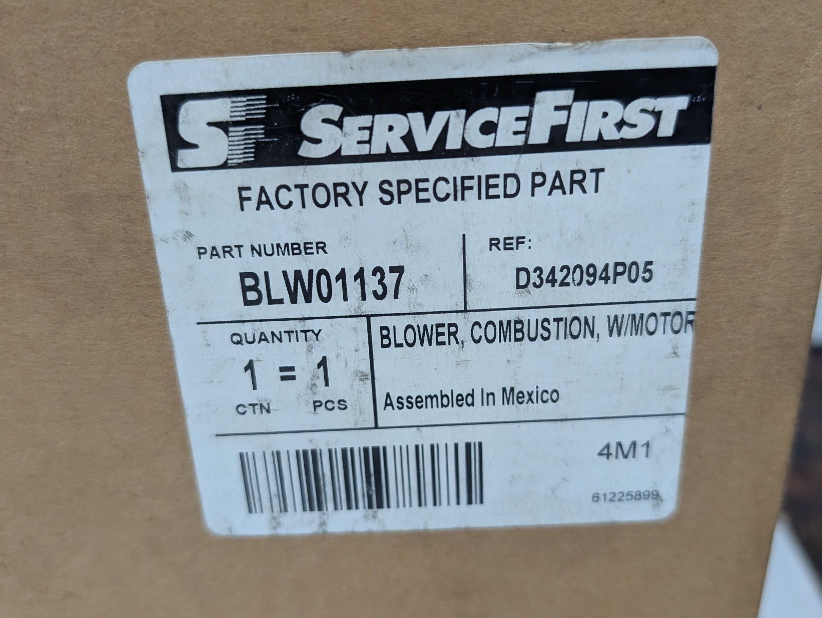 Trane Fasco BLW01137 Blower Combustion Motor Draft Inducer OEM NOS