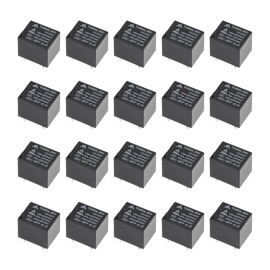 20pcs JQC-3FF-S-H DC 12V Coil SPST 4 Pin PCB Electromagnetic Power Relay