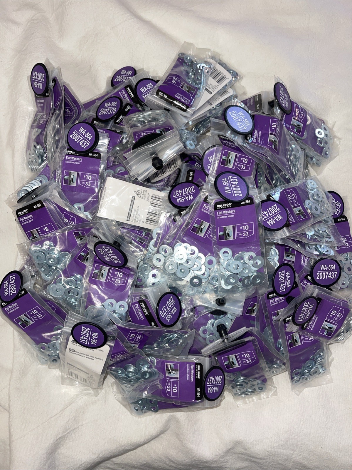 250+ Bags Of #10 Flat Washers (33pcs) Each Bag – Bulldog Hardware NEW $750+ Rtl