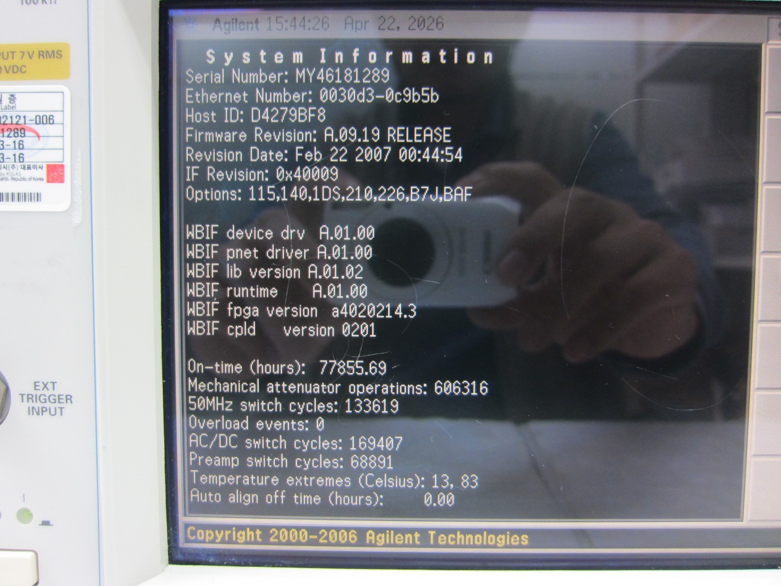 HP/KEYSIGHT/ Agilent E4445A 3Hz-13.2 GHz Spectrum Analyzer with Opts, Calibrated