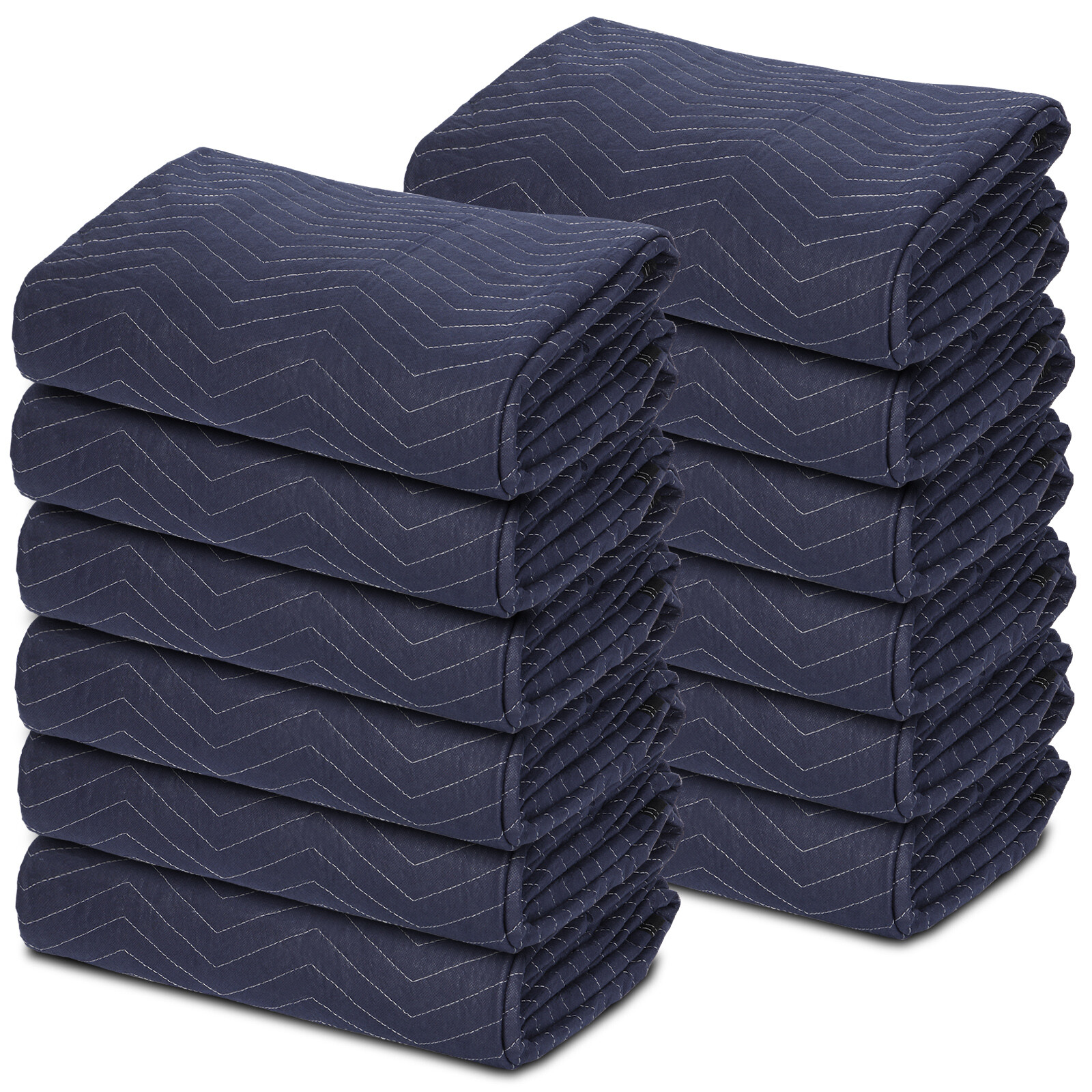 Moving Blankets 80″x72″ Furniture Protective 12 Pack Shipping Packing Pads Blue