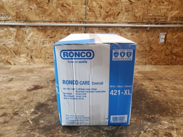 Ronco Care 421-XL X-Large White Non woven Polypropylene With Hood Case of 50