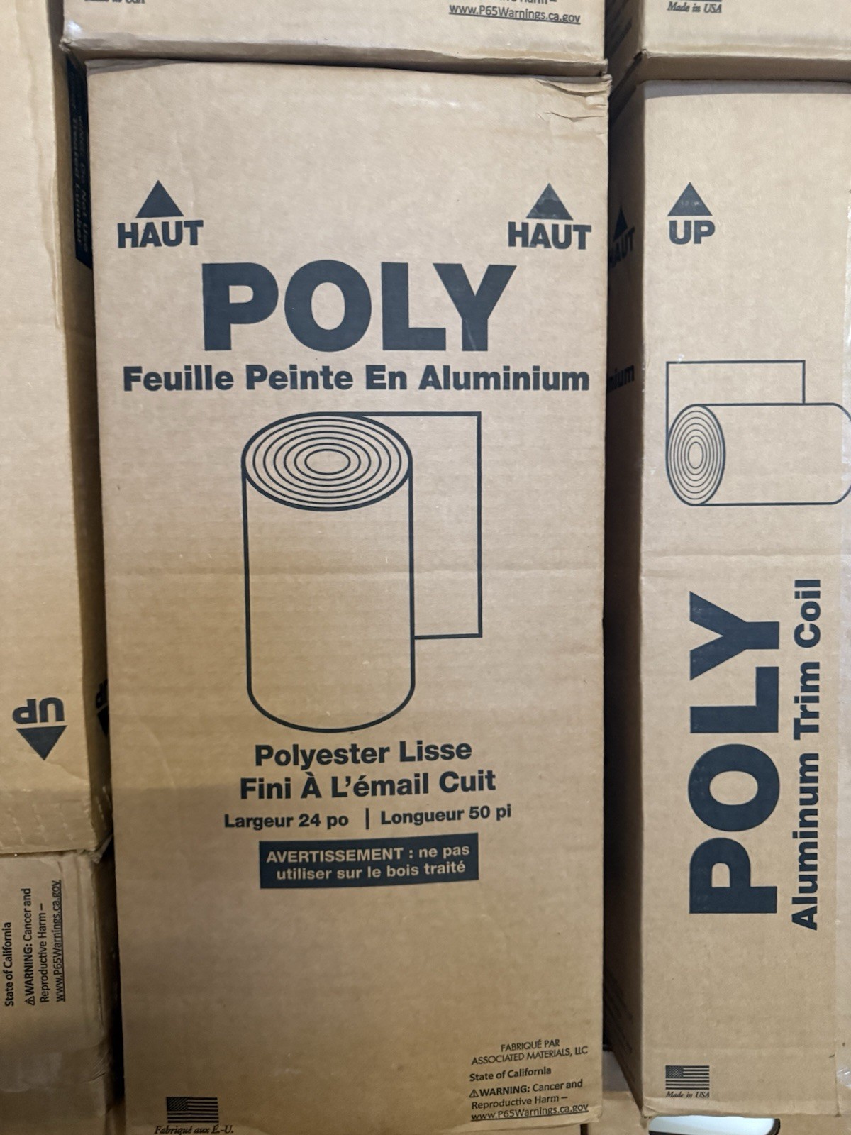 POLY Aluminum Trim Coil, Smooth Polyester Baked Enamel Finish 24” W/50ft Length