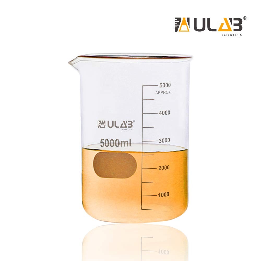 Glass Berker 5000ml, Borosilicate Glass Beaker with Graduation for Laboratory, Kitchen, …