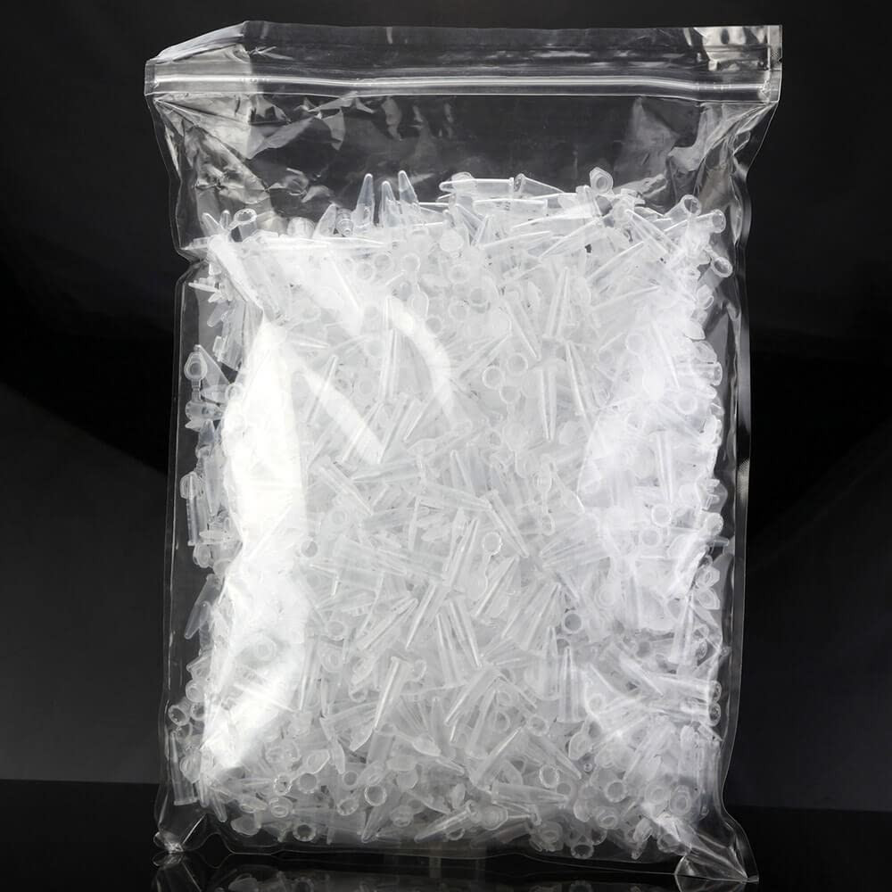 0.5ml Microcentrifuge Tubes 1000pcs, EO Sterilized Plastic Small Vials with Caps
