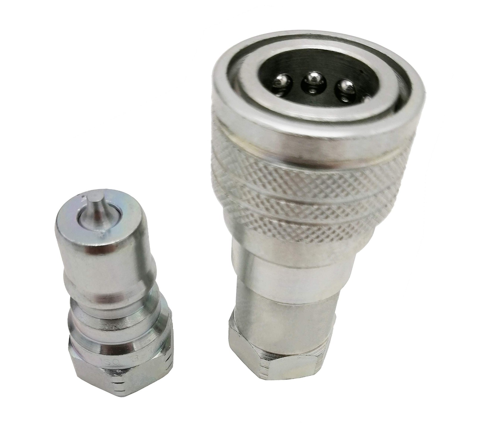 ISO 7241-B 1/4 Inch NPT Quick Disconnect Hydraulic Coupler/Coupling (2 Set)