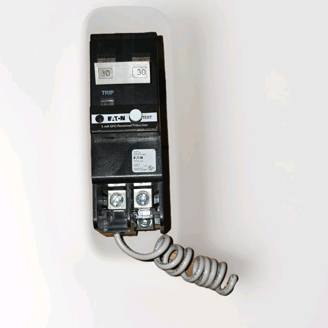 Eaton CH230GF 30A 2-Pole GFCI Plug-In Circuit Breaker 201-250V