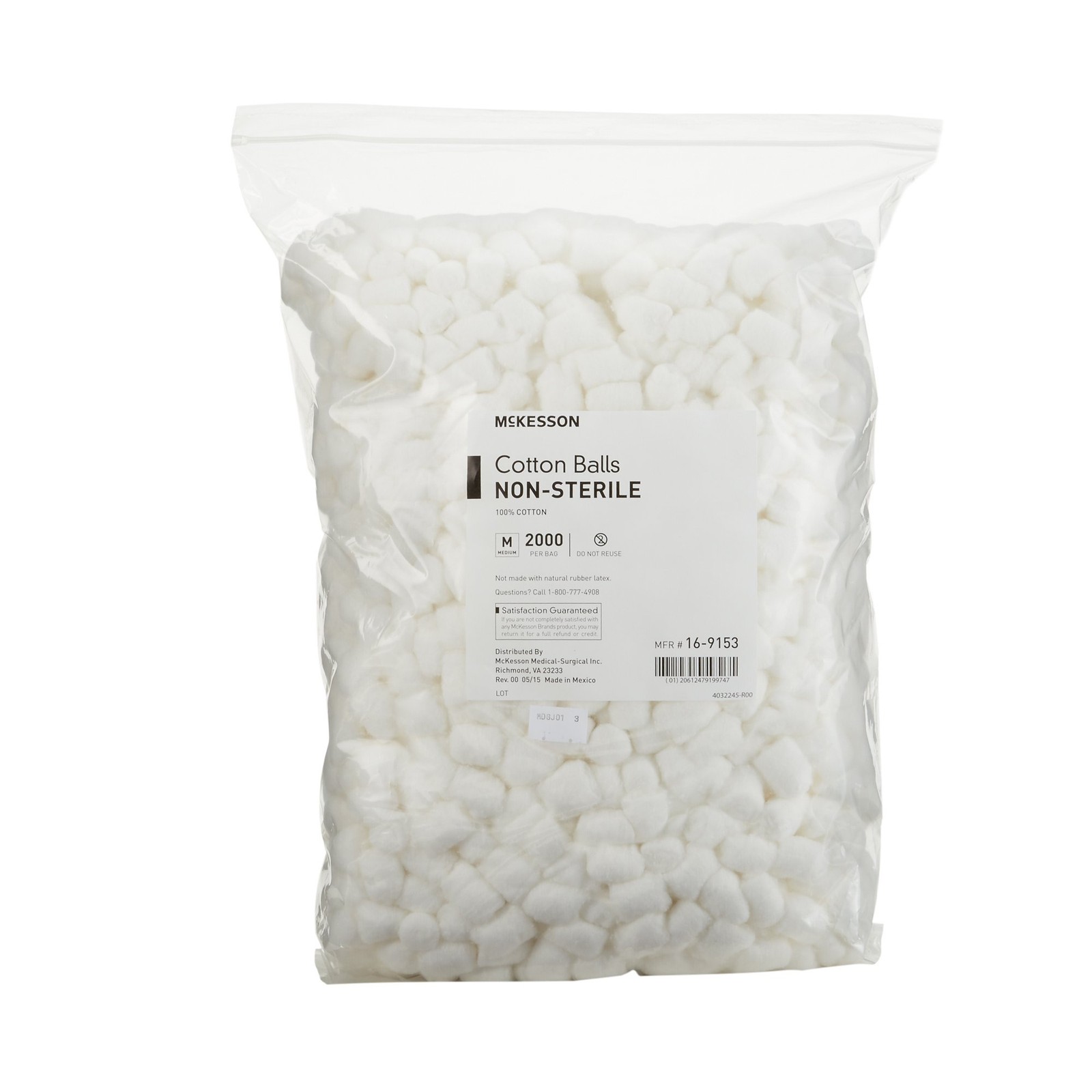 McKesson NonSterile Medium Cotton Balls 16-9153 2000 per Bag