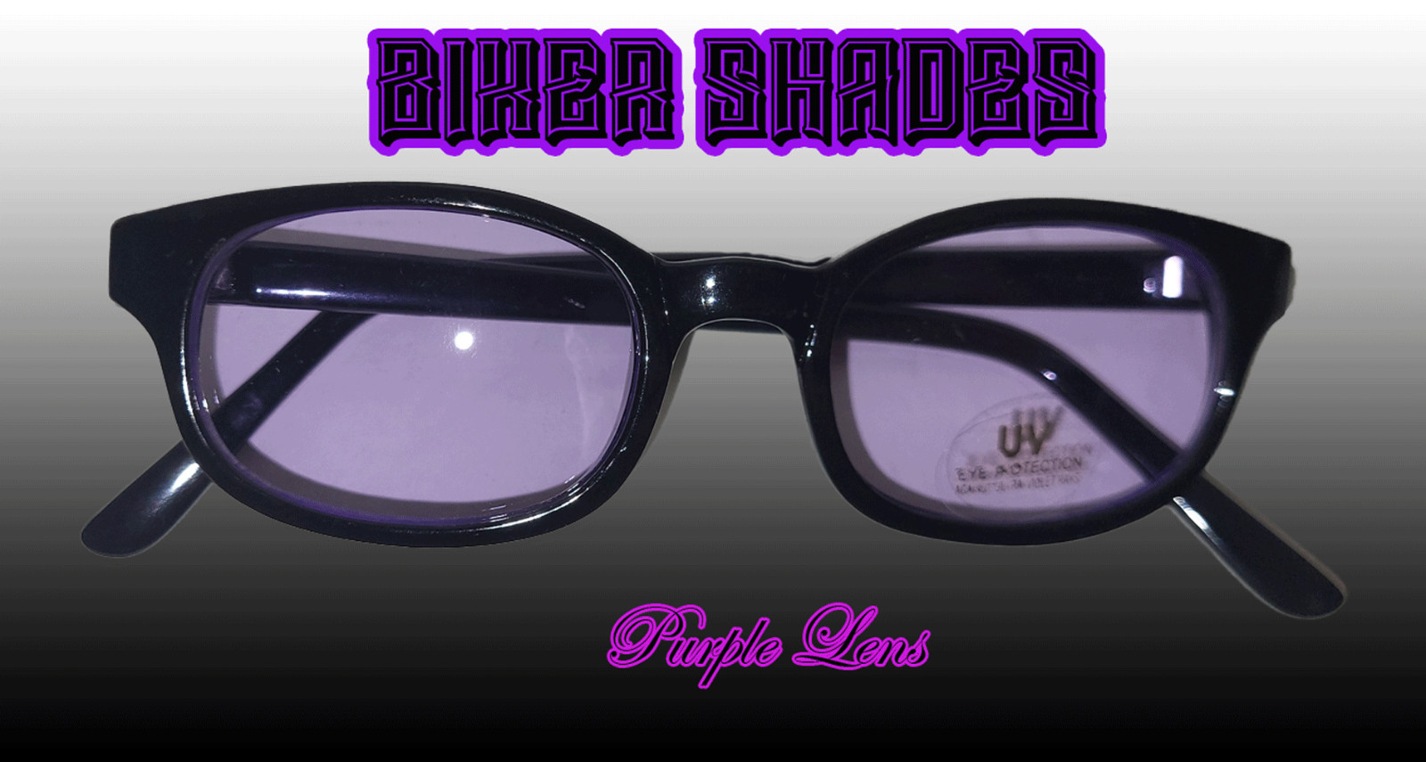 2 Sunglasses Purple Lens Biker Motorcycle Sunglasses UV400