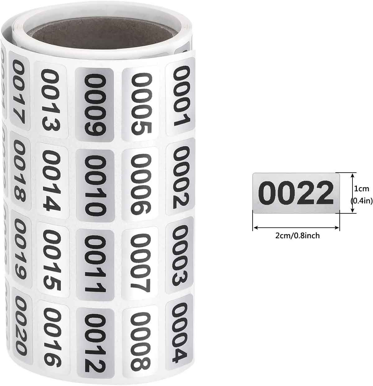 1-20000 Consecutive Number Label Stickers Inventory Control Adhesive Waterproof