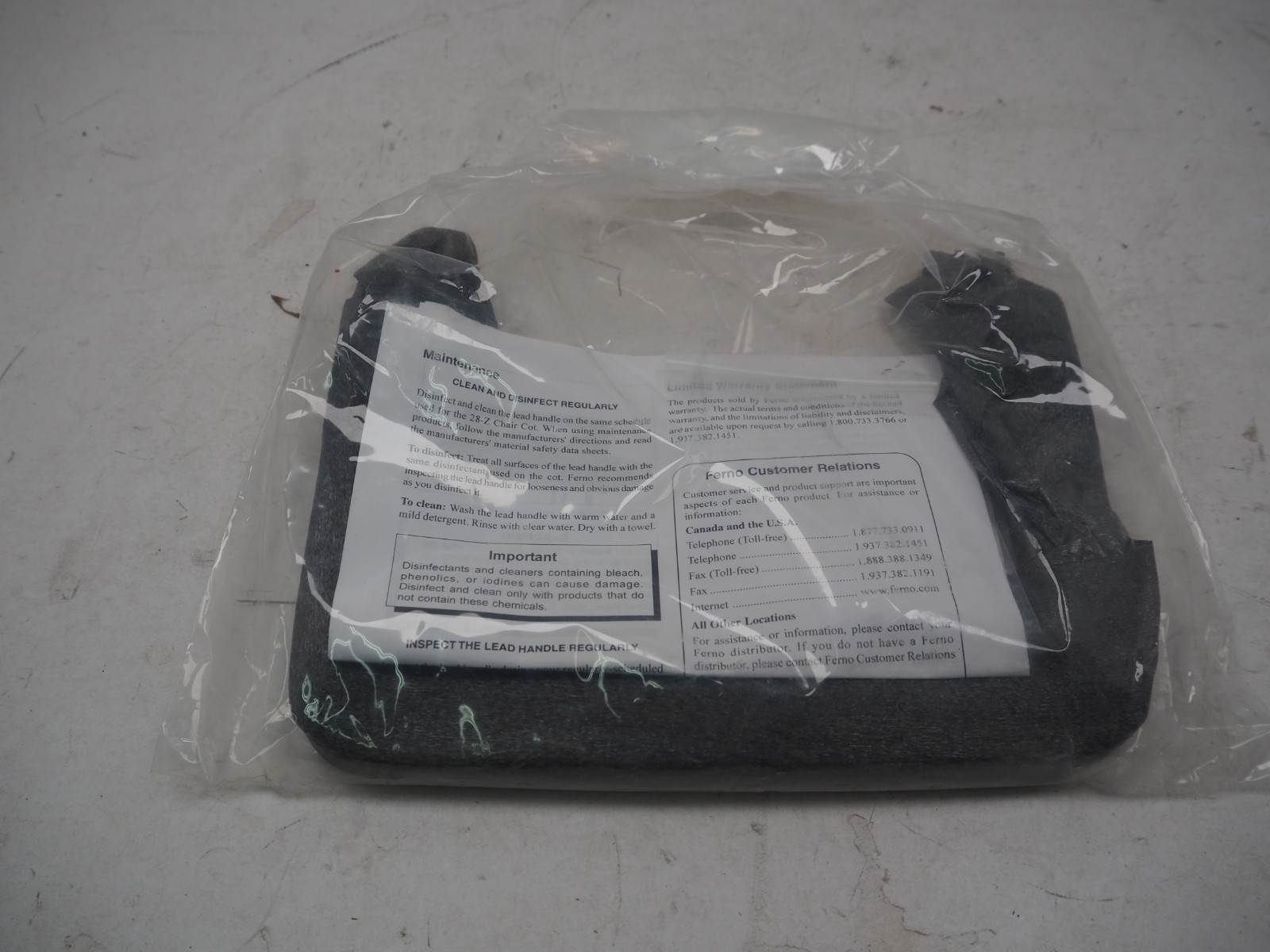New Ferno Accessory Kit 082-213 Lead Handle for 28-z Proflex Chair Cot NEW