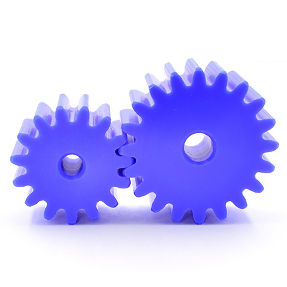 2 Modulus Blue Nylon Spur Gear, Cylinder Flat Gears 12~100 Teeth, 6/8/10mm Bore
