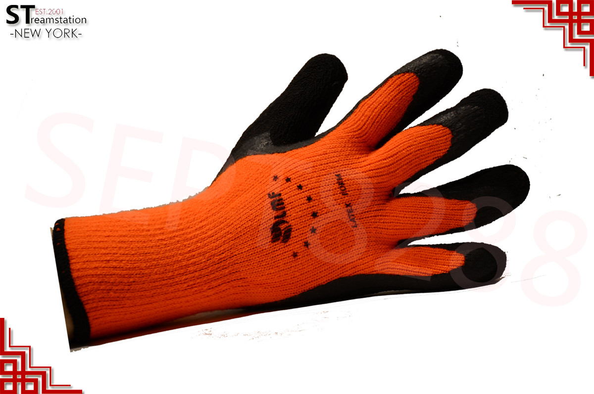 Snow Removal Shovel Glove Winter Warm Insulated Lined Rubber Coated Latex Gloves