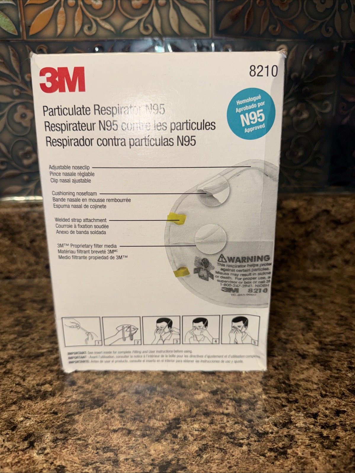 Genuine Brand New 3M N95 Particulate Respirator #8210 – 160 Masks – Exp 05/2026
