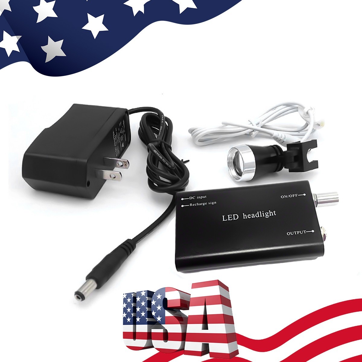 Rechargeable LED Head Light for Dental Surgery 30000 Lux Lightweight Portable