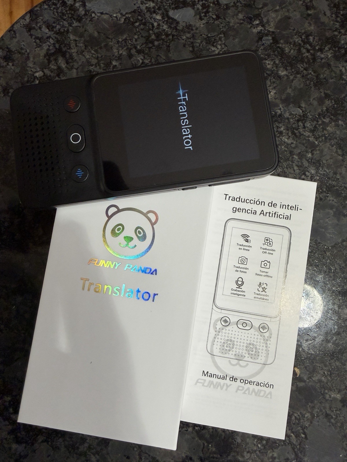 FUNNY PANDA Handheld WiFi Translator Device, English/Spanish, Battery Powered