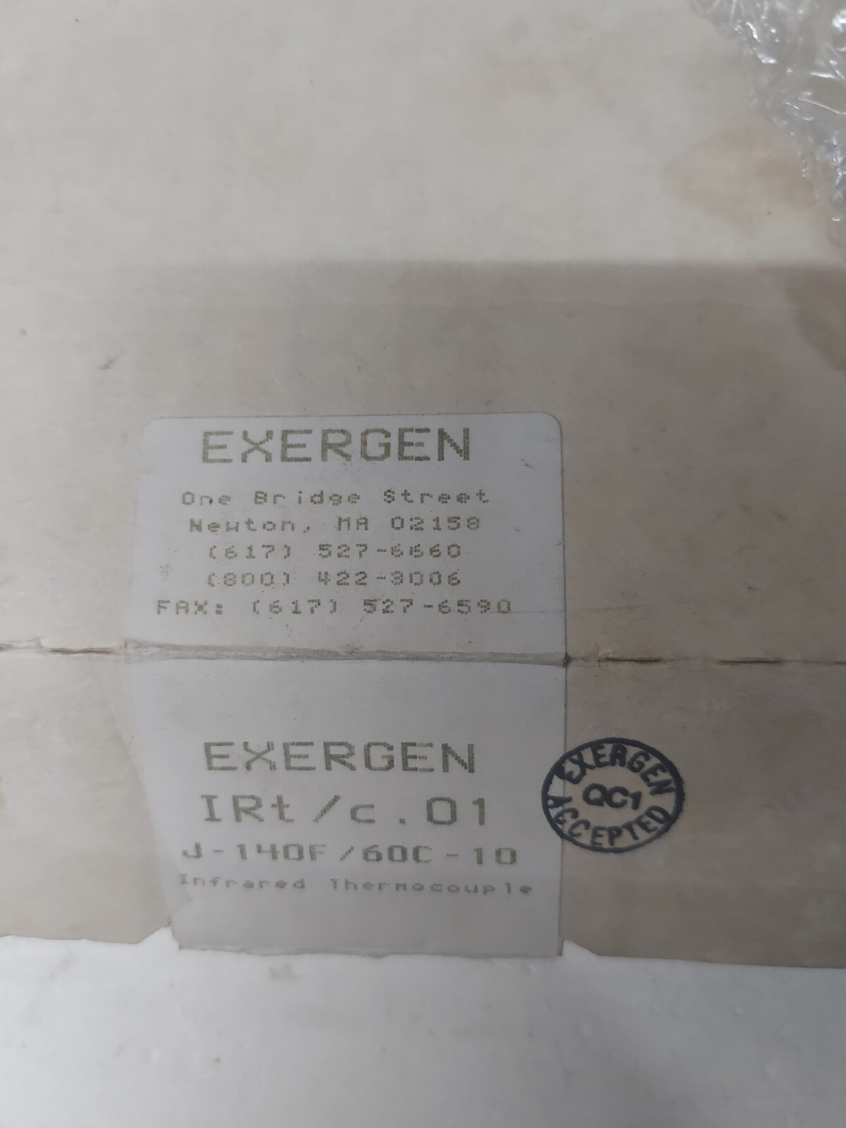 IRT/C-J-140F/60C Exergen Infrared Thermocouple, NEW MAKE OFFER