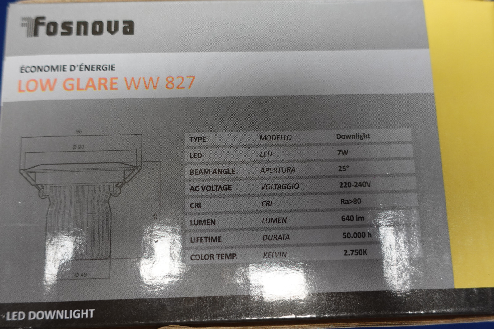 FOSNOVA Low Glare – Downlight Swivel Low Glare LED 1W 2750K White