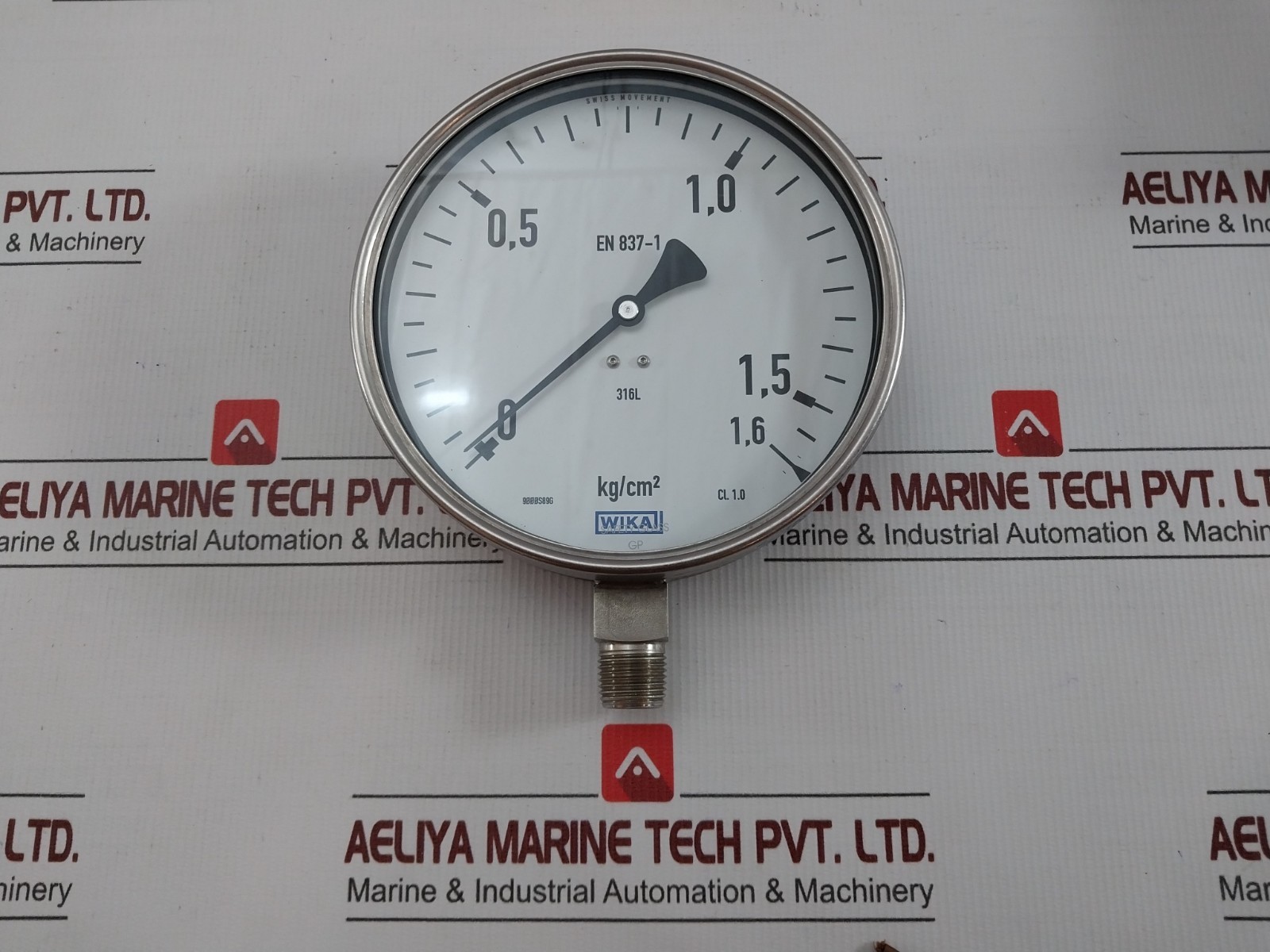 WIKA 232.50.160 Pressure Gauge 0-1.6 KG/CM2