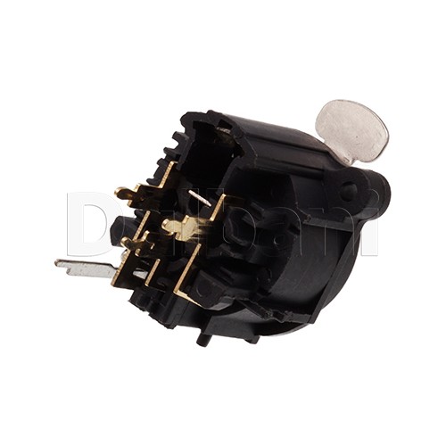 10101510046 XLR Chasis Connector 3 Pin Female Receptacle Black Push Release