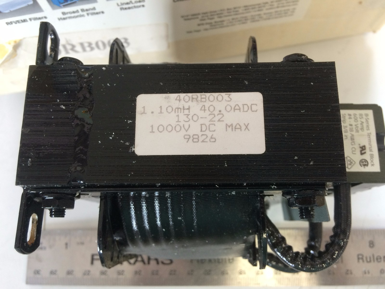 NEW MTE 40RB003 CHOKE DC LINK 1.1MH 40ADC 1000VDC ,AO