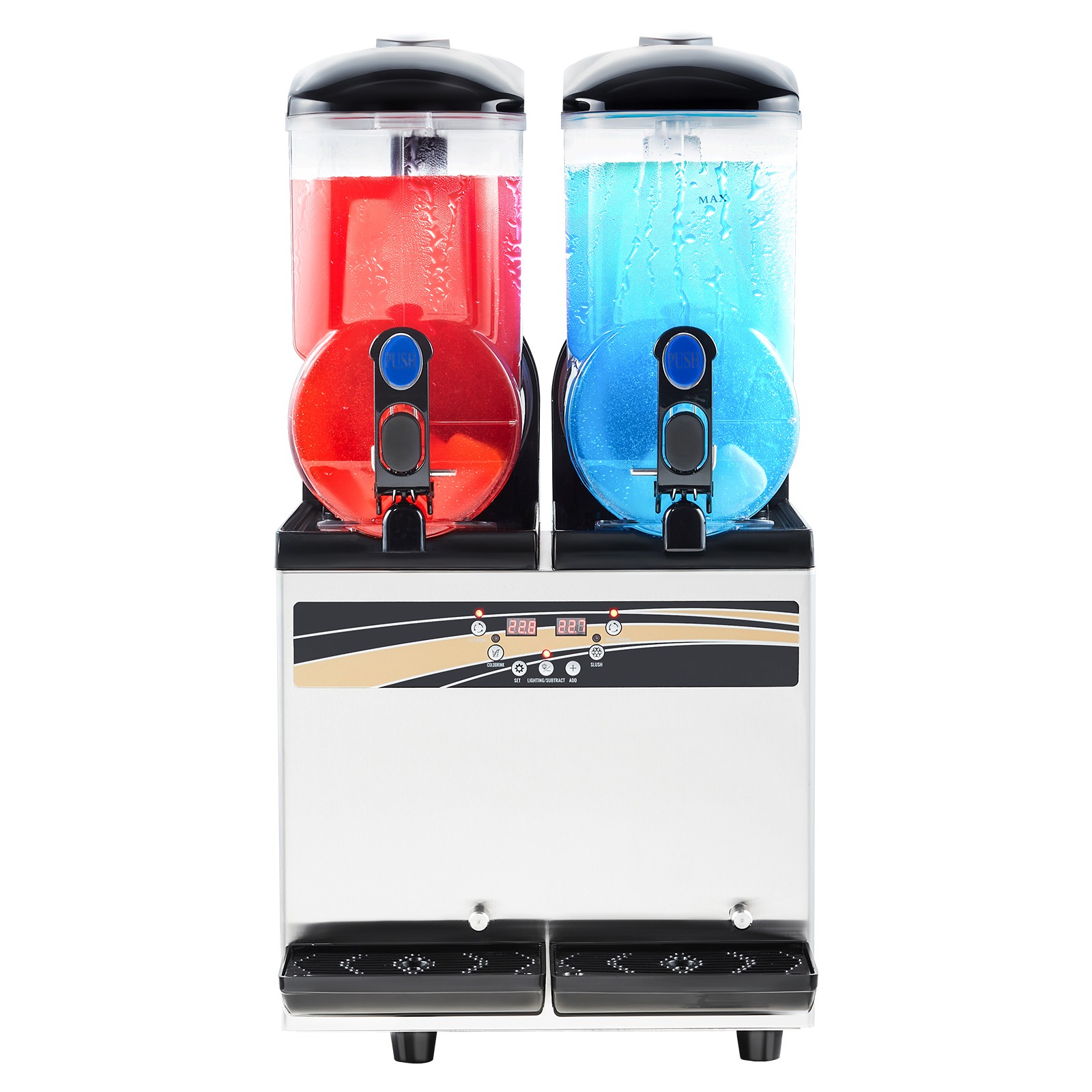 Uimoso Dual-Tank Frozen Drink Machine for Slushies and Margaritas, 15L Capacity