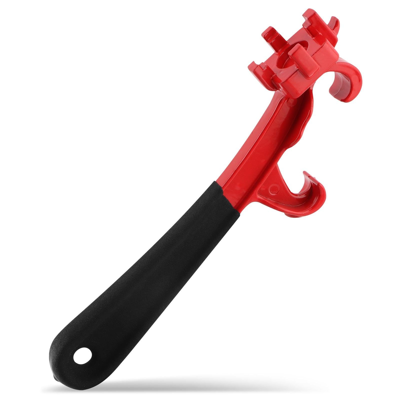 3-in-1 Bung Wrench & Bucket Opener Tool, 9.65 x 2.76 inches, black red