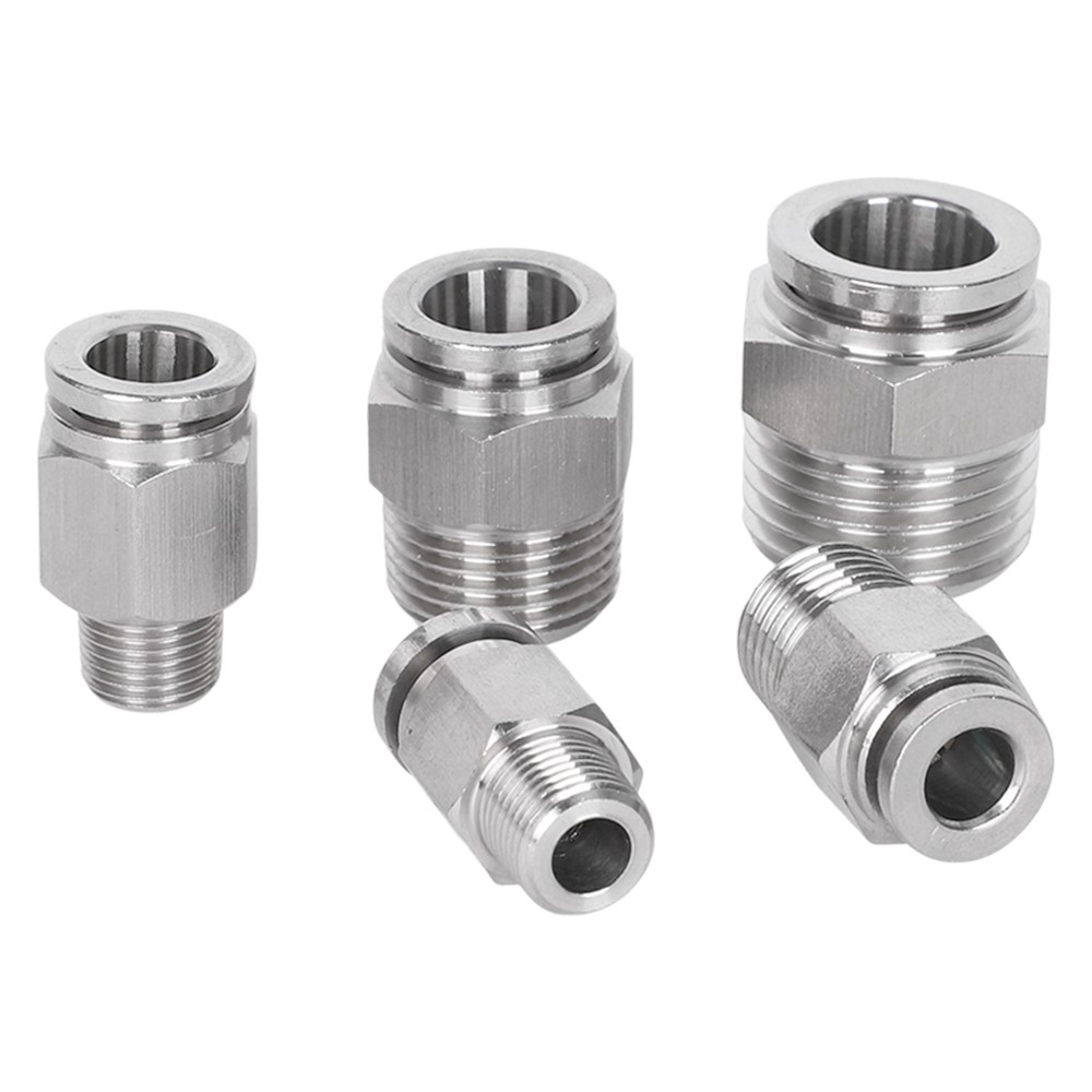 A2 Stainless Steel Pneumatic Push in Connectors Air Water Pipe All Type Fittings