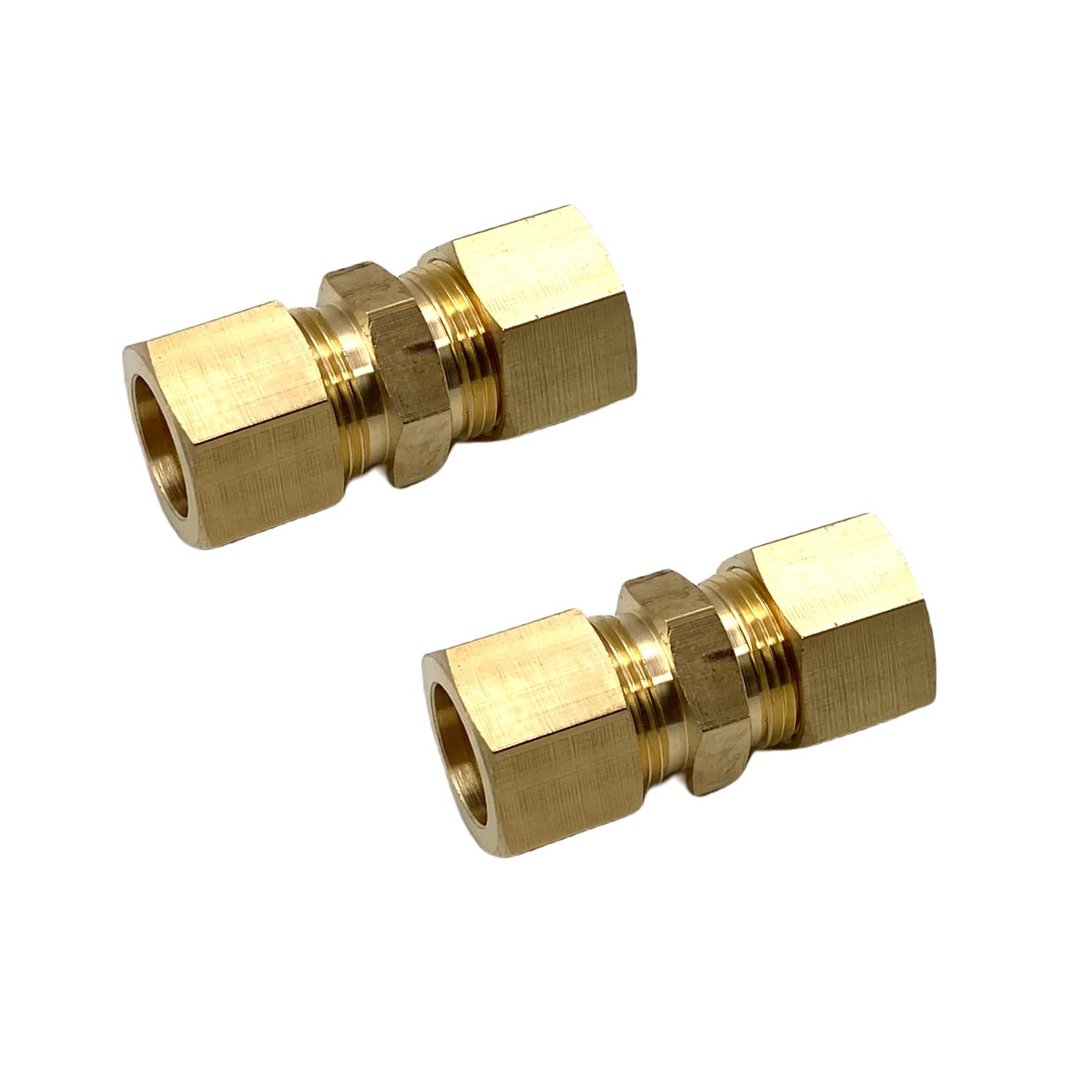 2 Pcs 5/8″ Brass Compression Pipe Tube OD x OD,