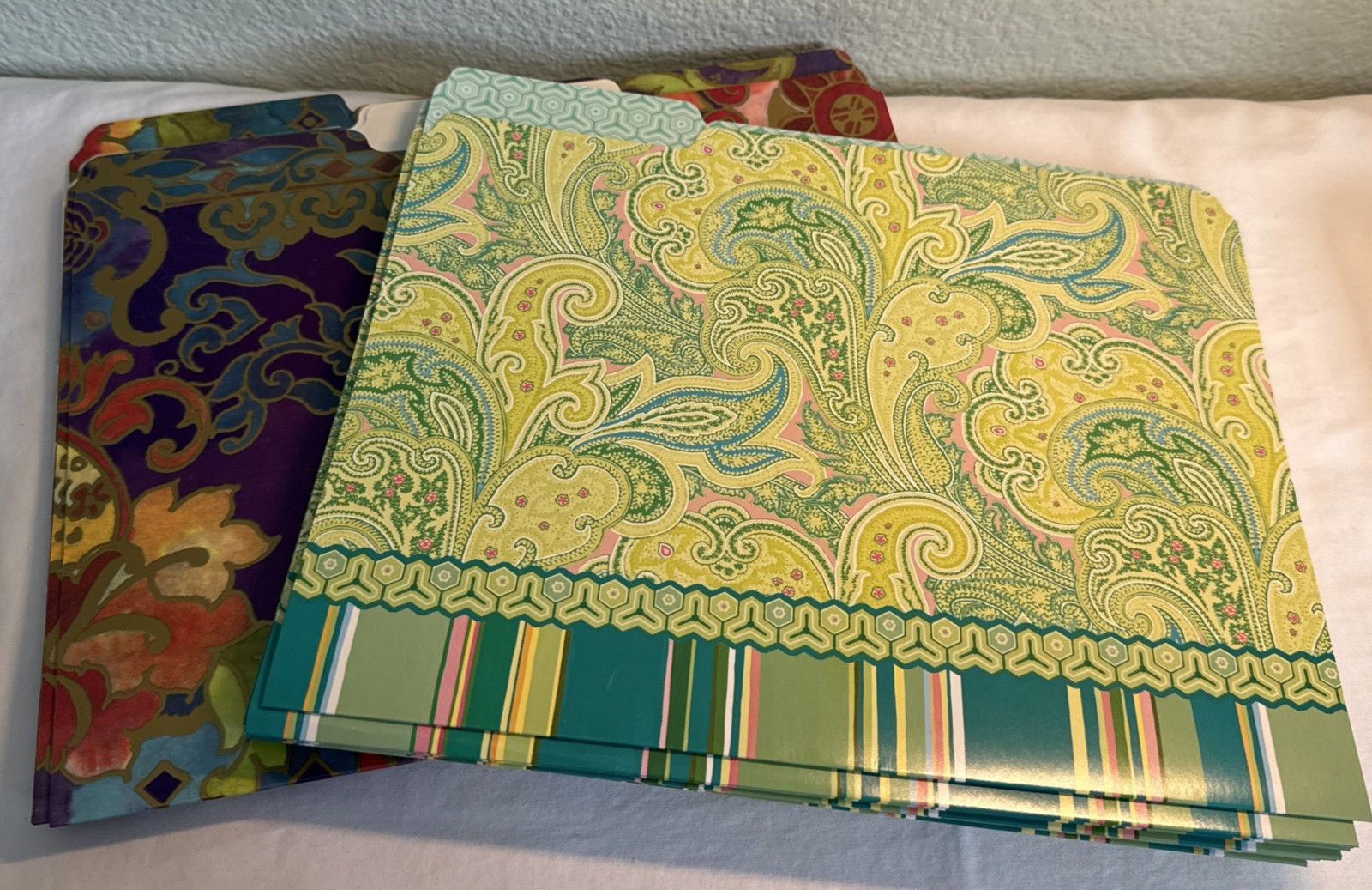 File Folders Decorative Paisley Floral 24 folders 2 designs New Loose