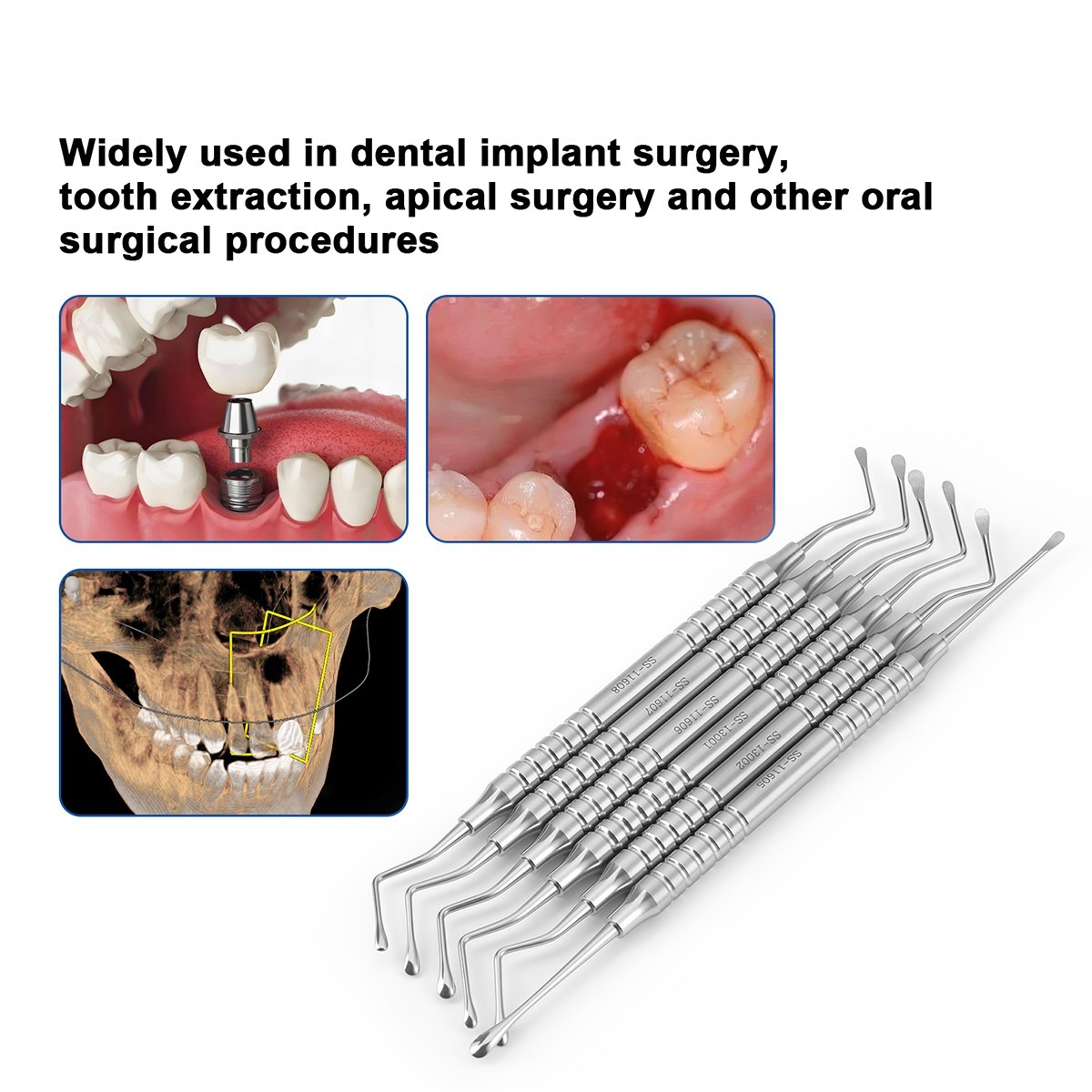Dental Spoon Excavator Restorative Alveolar Socket Curette Double Ended