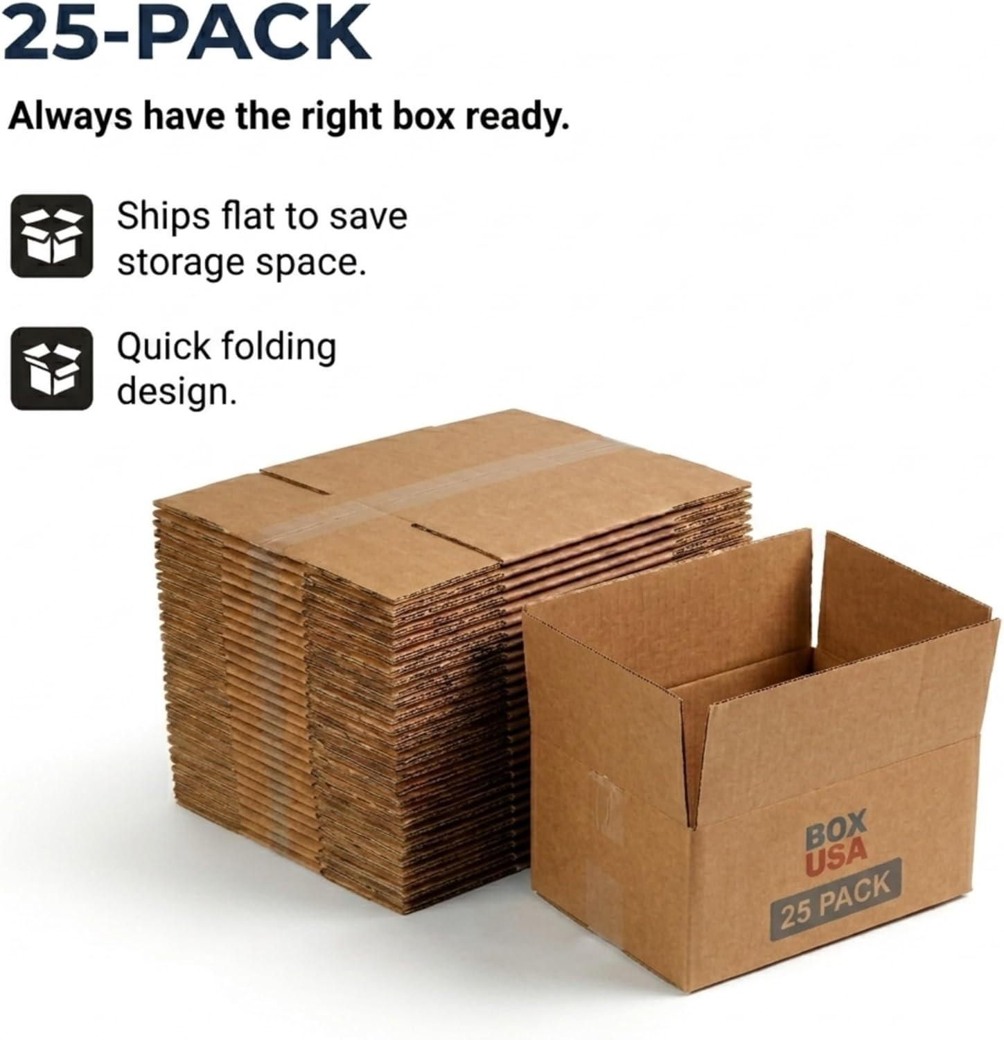 Medium Shipping Boxes 12″L x 9″W x 4″H, 25-Pack, Corrugated Cardboard