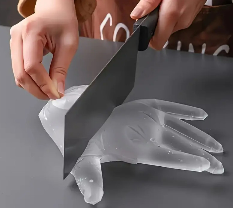 Disposable TPE Food Safe Grade Gloves Transparent Clear Plastic come in with box
