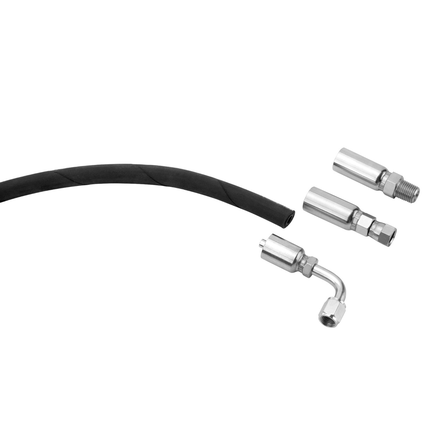 33FT 1/4″ Hydraulic Hose w/ 16 Fittings (JIC Female & NPTF Male & JIC Female 90°