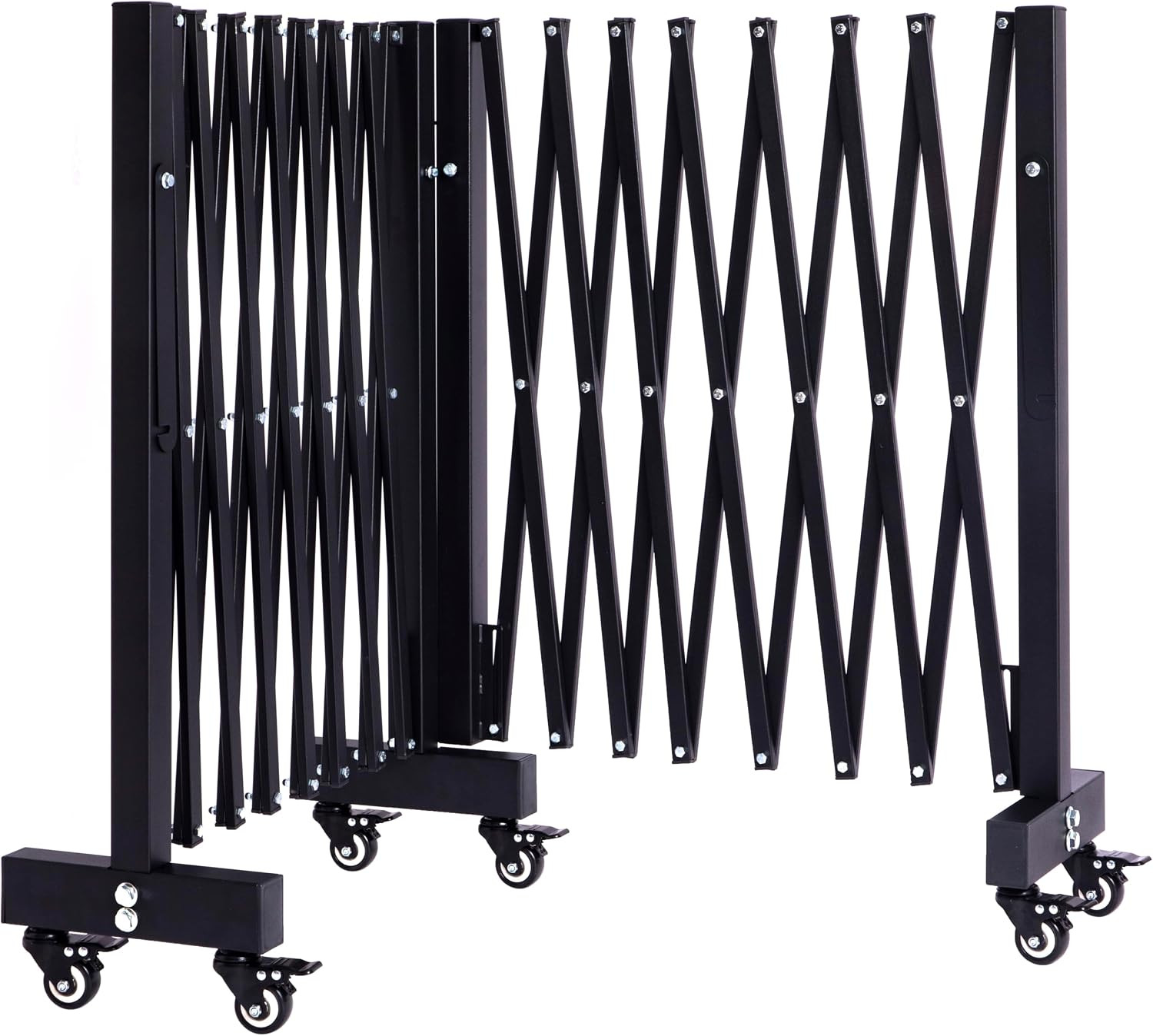 16.5FT Expandable Barricade Gate, Expandable Metal Barricade Gate Alloy Fence an