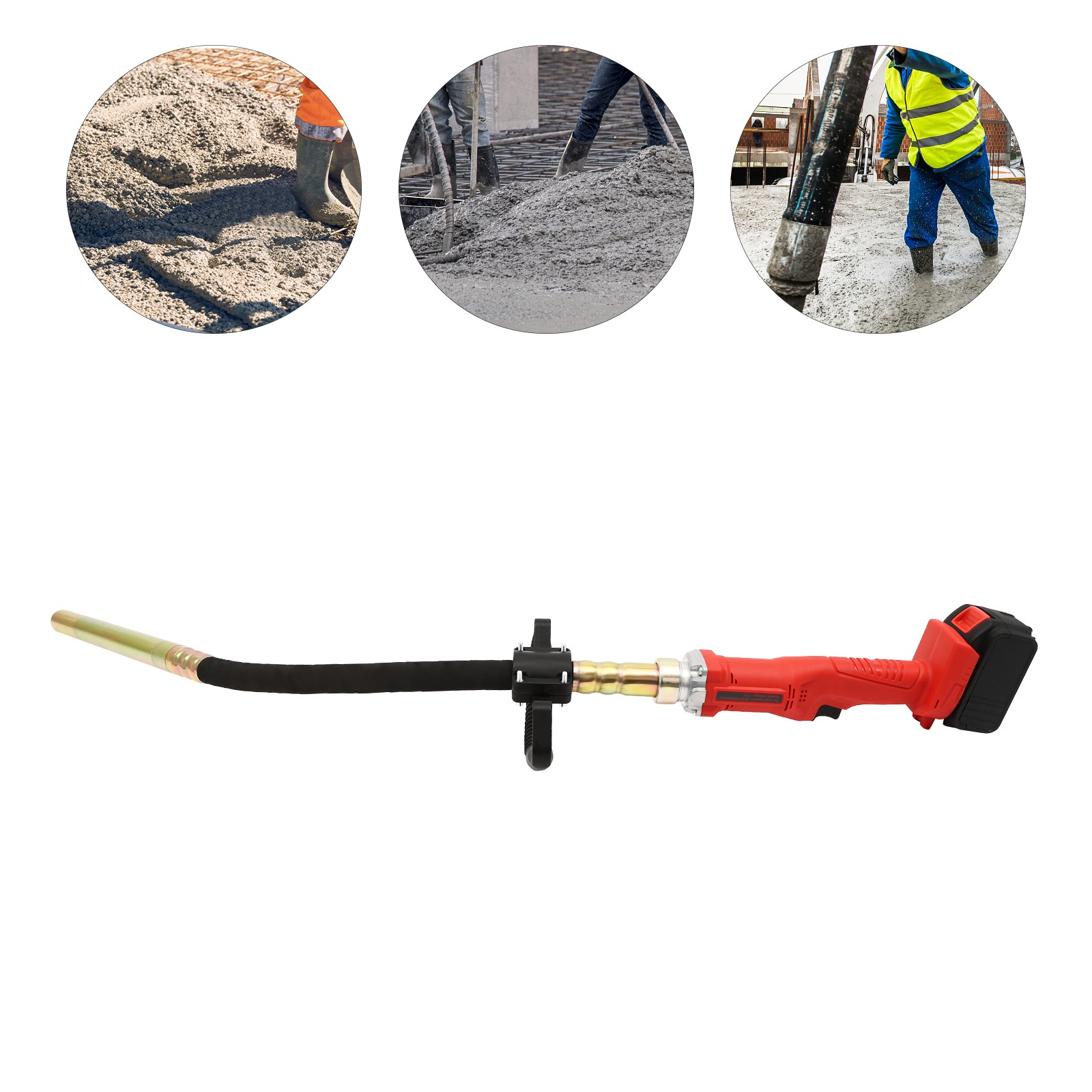 Cordless Handheld Concrete Vibrator 21V Battery Powered Air Bubble Remover