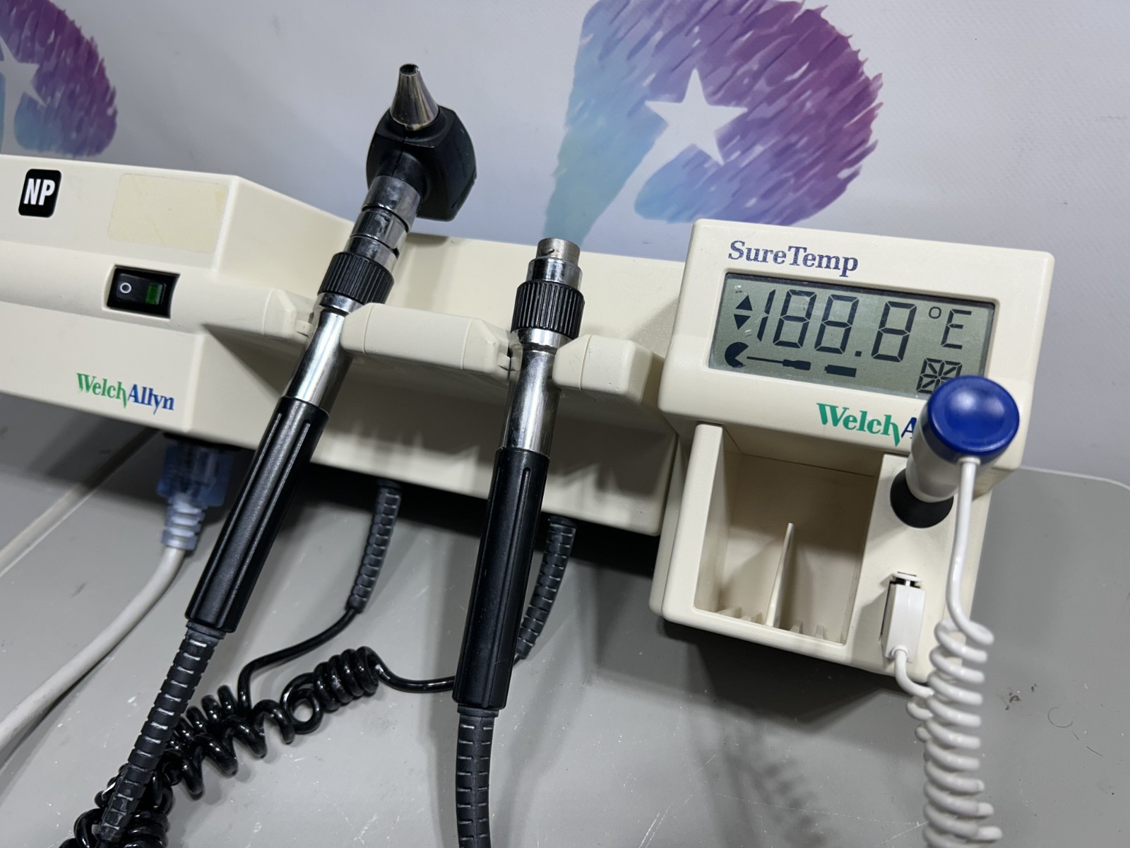 Welch Allyn 767 Wall Transformer, Otoscope Head with SureTemp 76751 Module