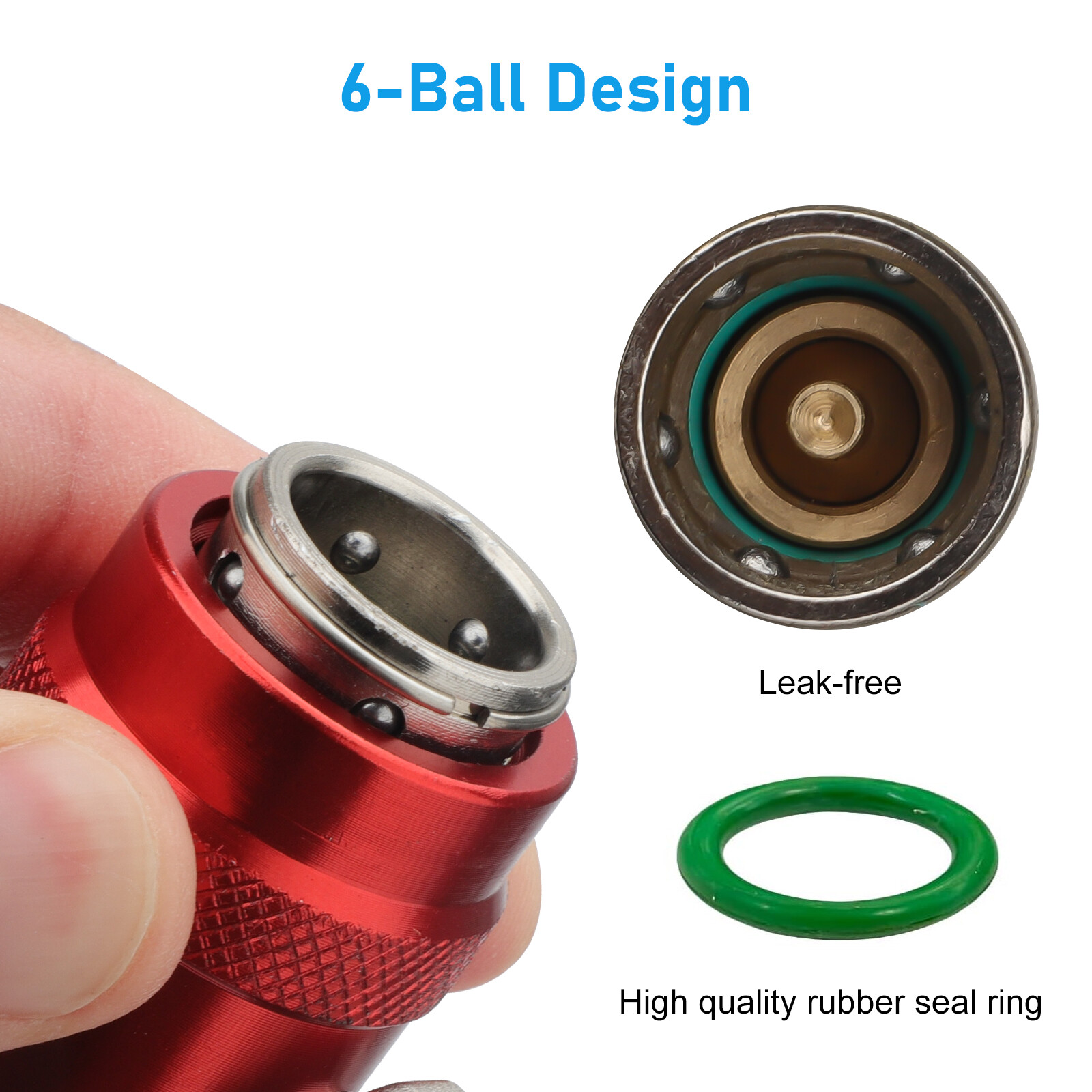 R1234YF Quick Coupler Adapter & 1/4″ Flare Fitting, Adjustable HP & LP Connector