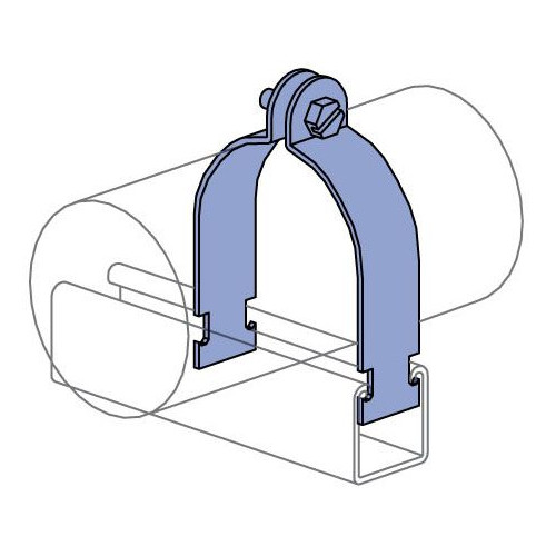 Unistrut P1117-SS, 2″, 2.375″ Od, Stainless Steel, 2-Piece, Conduit Clamp, 1Pc